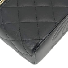 Load image into Gallery viewer, CHANEL Vanity Case Quilted Leather Top Handle Crossbody Bag Black
