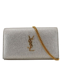 Load image into Gallery viewer, YVES SAINT LAURENT Kate Small Metallic Leather Crossbody Bag Silver
