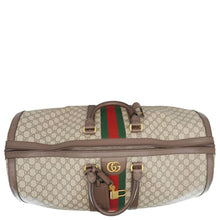 Load image into Gallery viewer, GUCCI Savoy Web Maxi GG Supreme Canvas Duffle Bag Beige 724567
