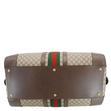 Load image into Gallery viewer, GUCCI Savoy Web Maxi GG Supreme Canvas Duffle Bag Beige 724567
