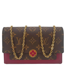 Load image into Gallery viewer, LOUIS VUITTON Flore Monogram Canvas Chain Wallet Fuchsia
