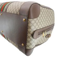 Load image into Gallery viewer, GUCCI Savoy Web Maxi GG Supreme Canvas Duffle Bag Beige 724567
