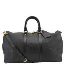 Load image into Gallery viewer, LOUIS VUITTON Keepall Bandouliere 45 Monogram Empreinte Giant Travel Bag Black
