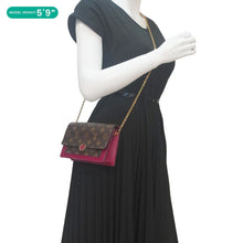 Load image into Gallery viewer, LOUIS VUITTON Flore Monogram Canvas Chain Wallet Fuchsia
