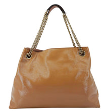 Load image into Gallery viewer, GUCCI Soho Medium Patent Leather Chain Tote Bag Beige 308982
