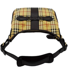 Load image into Gallery viewer, BURBERRY Haymarket Check House Canvas Buckle Shoulder Bag Dark Brown
