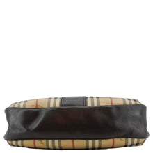 Load image into Gallery viewer, BURBERRY Haymarket Check House Canvas Buckle Shoulder Bag Dark Brown
