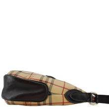 Load image into Gallery viewer, BURBERRY Haymarket Check House Canvas Buckle Shoulder Bag Dark Brown
