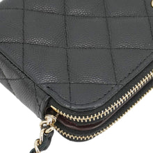Load image into Gallery viewer, CHANEL Wallet on Chain Double Zip Caviar Leather Crossbody Bag Black
