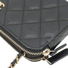 Load image into Gallery viewer, CHANEL Wallet on Chain Double Zip Caviar Leather Crossbody Bag Black
