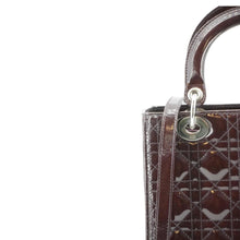 Load image into Gallery viewer, CHRISTIAN DIOR Lady Dior Quilted Patent Leather Shoulder Bag Burgundy
