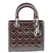 Load image into Gallery viewer, CHRISTIAN DIOR Lady Dior Quilted Patent Leather Shoulder Bag Burgundy
