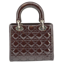 Load image into Gallery viewer, CHRISTIAN DIOR Lady Dior Quilted Patent Leather Shoulder Bag Burgundy
