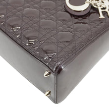 Load image into Gallery viewer, CHRISTIAN DIOR Lady Dior Quilted Patent Leather Shoulder Bag Burgundy
