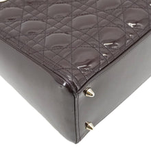 Load image into Gallery viewer, CHRISTIAN DIOR Lady Dior Quilted Patent Leather Shoulder Bag Burgundy
