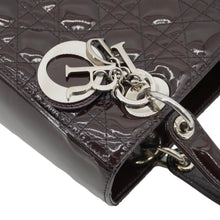 Load image into Gallery viewer, CHRISTIAN DIOR Lady Dior Quilted Patent Leather Shoulder Bag Burgundy
