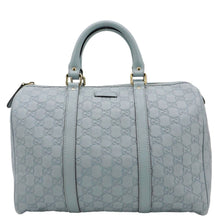 Load image into Gallery viewer, GUCCI Joy Medium Leather Boston Bag Light Blue 265697
