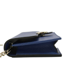 Load image into Gallery viewer, GUCCI Dollar Interlocking G Calfskin Leather Chain Wallet Crossbody Bag Blue 510314
