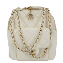 Load image into Gallery viewer, CHANEL CC Day Small Caviar Quilted Leather Backpack White
