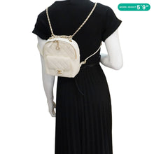 Load image into Gallery viewer, CHANEL CC Day Small Caviar Quilted Leather Backpack White
