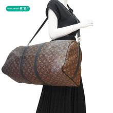 Load image into Gallery viewer, LOUIS VUITTON Keepall Bandouliere 55 Damier Ebene Travel Bag Brown
