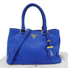 Load image into Gallery viewer, PRADA Vitello Daino Leather Tote Shoulder Bag Blue
