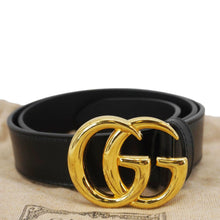 Load image into Gallery viewer, GUCCI GG Buckle Leather Belt Black 414515 Size 75.30
