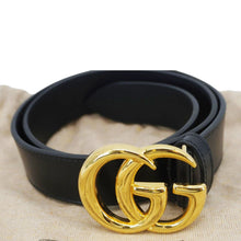 Load image into Gallery viewer, GUCCI GG Buckle Leather Belt Black 414515 Size 75.30
