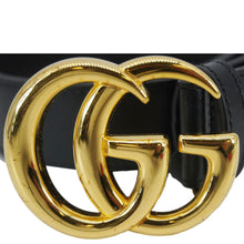 Load image into Gallery viewer, GUCCI GG Buckle Leather Belt Black 414515 Size 75.30
