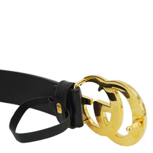 Load image into Gallery viewer, GUCCI GG Buckle Leather Belt Black 414515 Size 75.30
