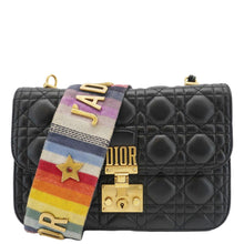 Load image into Gallery viewer, CHRISTIAN DIOR Dioraddict Quilted Lambskin Leather Crossbody Bag Black
