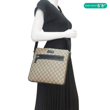 Load image into Gallery viewer, GUCCI Front Zip Medium GG Canvas Messenger Bag Beige 406974
