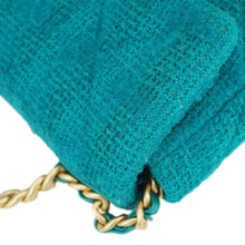 Load image into Gallery viewer, CHANEL 19 Flap Medium Quilted Tweed Shoulder Bag Teal
