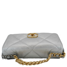 Load image into Gallery viewer, CHANEL 19 Medium Flap Quilted Leather Shoulder Bag Metallic Silver
