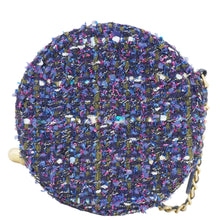 Load image into Gallery viewer, CHANEL Round Tweed Chain Clutch Crossbody Bag Blue
