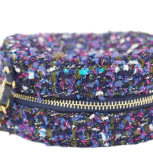 Load image into Gallery viewer, CHANEL Round Tweed Chain Clutch Crossbody Bag Blue
