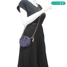 Load image into Gallery viewer, CHANEL Round Tweed Chain Clutch Crossbody Bag Blue
