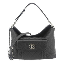 Load image into Gallery viewer, CHANEL French Riviera Quilted Caviar Leather Hobo Bag Black
