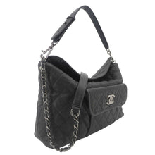 Load image into Gallery viewer, CHANEL French Riviera Quilted Caviar Leather Hobo Bag Black
