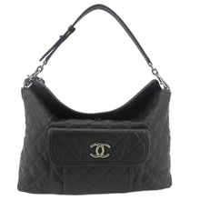 Load image into Gallery viewer, CHANEL French Riviera Quilted Caviar Leather Hobo Bag Black
