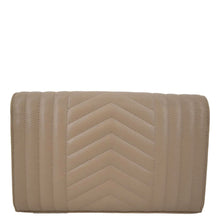 Load image into Gallery viewer, YVES SAINT LAURENT WOC Mixed Matelasse Leather Wallet Dark Beige
