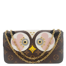 Load image into Gallery viewer, LOUIS VUITTON Pochette Felicie Owl Monogram Chain Crossbody Bag Rose Ballerine
