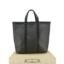 Load image into Gallery viewer, GUCCI GG Supreme Canvas Medium Black Tote Bag back side
