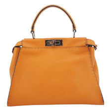 Load image into Gallery viewer, FENDI Peekaboo Iconic Medium Leather Satchel Shoulder Bag Orange
