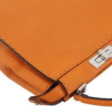 Load image into Gallery viewer, FENDI Peekaboo Iconic Medium Leather Satchel Shoulder Bag Orange
