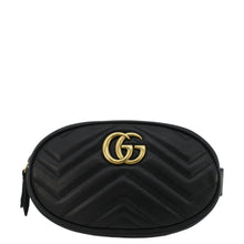 Load image into Gallery viewer, GUCCI GG Marmont Matelasse Leather Belt Bag Black 476434
