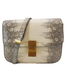 Load image into Gallery viewer, CELINE Classic Box Medium Lizard Leather Shoulder Bag Natural
