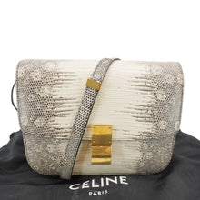 Load image into Gallery viewer, CELINE Classic Box Medium Lizard Leather Shoulder Bag Natural

