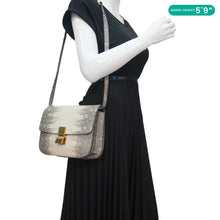 Load image into Gallery viewer, CELINE Classic Box Medium Lizard Leather Shoulder Bag Natural
