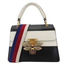 Load image into Gallery viewer, GUCCI Queen Margaret Bee Blind For Love Leather Shoulder Bag Black 476541
